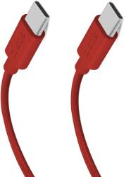 SBS TECABLETISSUETCCR USB-C - USB-C 1.5m 60W Braided Cable - Red (TECABLETISSUETCCR) - vexio