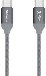 Nevox USB 2.0 cable, USB-C connector > USB-C connector (grey, 1 meter, PD, charging with up to 100 watts) (1653)