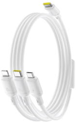 Baseus Cablu de Date Type-C la Micro-USB, Lightning, USB-C, 100W, 1.5m - Moon White (KF2349568) - vexio