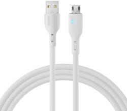JOYROOM Cablu de date USB/micro USB, S-UM018A13, TPE flexibil, LED, alb, 2m (6956116733070)