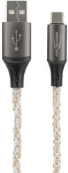ANSMANN USB-A to USB Type-C cable (black/transparent, 1 meter, with LED) (1700-0158) - vexio