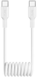 PURO 25W USB-C Spiral Cable - USB-C 1m - White (PUCCC25WSPWHI) - vexio