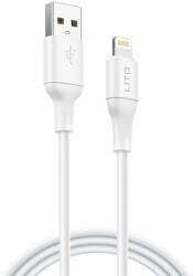 Lito Cablu de Date cu Mufe USB, Lightning, 1m - (LD06) - White (KF2338104) - vexio