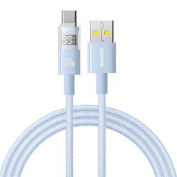 Baseus Cablu de Date cu Afisaj Digital, USB la Type-C, 100W, 1m - Galaxy Blue (P10382701311-00) - vexio