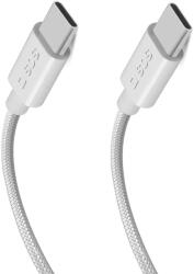 SBS TECABLETISSUETCC2G Cable 2 x USB-C 2m 60W with Power Delivery - Gray (TECABLETISSUETCC2G) - vexio