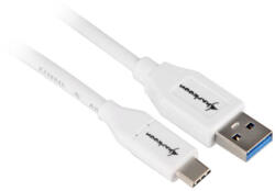 Sharkoon USB 3.1 Cable A-C - white - 1m (4044951021161) - vexio