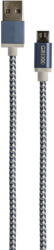 Grixx Cablu date GRIXX - Micro USB to USB, impletit, lungime 3m - albastru/alb (GRCAMUSBFMC103) - vexio