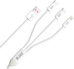 Blueo Cablu de Date USB-A la 2x USB-C, Lightning, Fast Charging - Blueo - White (KF2354500) - vexio