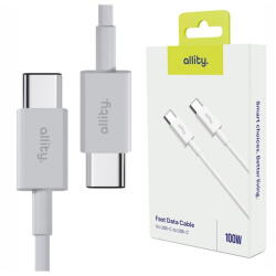 Allity Cablu de date si incarcare AUC-03 USB-C to USB-C 1m 100W Alb (5906667550160)