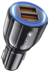 Lamtech 2x USB-A QC3.0 5V/3.1A 15.5W Negru (9982018021011)