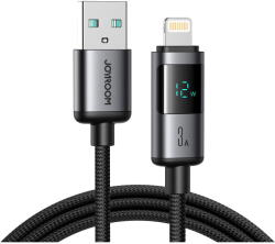 JOYROOM S-A16 Pro Prism Series 3A USB-A - Lightning Cable with Display 1.2m - Black (S-A16 PRO_AL) - vexio