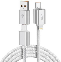 Lito Cablu de Date 5A, Fast Charge - Lito Magnetic 4in1 (LD21) - White (KF2355215) - vexio