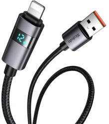 Mcdodo Cablu, USB-A la Lightning, Afisaj LED, 3A, 1.2m - Mcdodo (CA-6490) - Black (KF2359149) - vexio