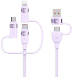 USAMS Cablu de Date 6in1, USB, Type C la Lightning, USB, Type C, Fast Charging, 100W, 1.2m - Usams (US-SJ645) - Purple (KF2316389) - vexio