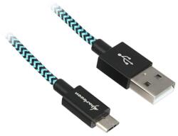Sharkoon USB 2.0 A-B black / blue 1.0m - Aluminum + Braid (4044951027088) - vexio