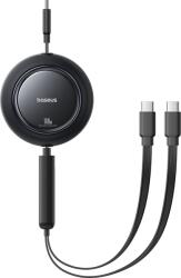 Baseus Cablu Free2Pull retractabil Fast Charging USB-C la 2x USB-C, 100W, 1.2m, Negru (E0415504) - vexio