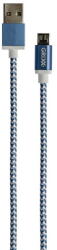 Grixx Cablu date GRIXX - Micro USB to USB, impletit, lungime 1m - albastru/alb (GRCAMUSBFMC101) - vexio