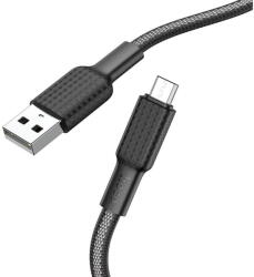 hoco. Cablu de Date USB la Micro-USB 12W, 2.4A, 1m - Hoco Jaeger (X69) - Black / White (KF239263) - vexio