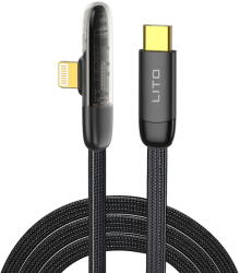 Lito Cablu de Date cu Mufe Type-C, Lightning, 1m - (LD11) - Black (KF2338091) - vexio