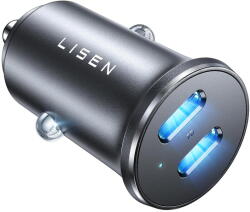 Lisen Incarcator pentru Masina, 2x USB-C, 90W - YL0223080007 - Black (KF2349567)