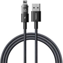 Baseus Cablu de Date cu Afisaj Digital, USB la Lightning, 2.4A, 2m - Cosmic Black (P10382700121-01) - vexio