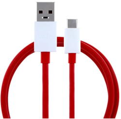 OnePlus Cablu de Incarcare USB la Type-C, 4A - OnePlus (D301) - White / Red (Bulk Packing) (KF2313370) - vexio