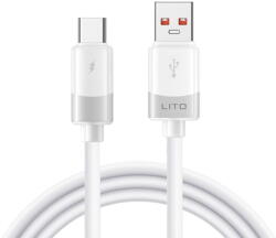 Lito Cablu de Date Fast cu Mufe USB, Type-C, 60W - Lito Liquid Silicone (LD07) - White (KF2355204)