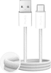 PURO Kabel Puro Fabrik 2.0 10W USB-A - USB-C w oplocie 1, 5 m - biały (PUCAC10WFABK415MTWHI) - vexio