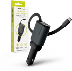 Mobile Origin 3in1 50W Car Charger CA27 - USB-C + USB-A, USB-C Cable (MO-CCH-CA27) - vexio