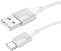 BOROFONE CABLU alimentare si date Borofone "BX101", Fast Charging Data Cable pt. smartphone, USB la USB Type-C 3A, 1m, alb "6941991108280" (timbru verde 0.18 lei) (6941991108280)
