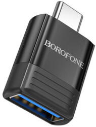 BOROFONE ADAPTOR Borofone "BV18" , USB 3.0 (M) to USB Type-C (T), corp metalic, negru "6941991104015" (timbru verde 0.18 lei) (6941991104015)