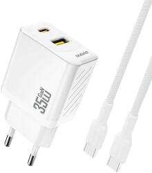 Dudao A27MaxCEU PD QC 35W USB-A USB-C Wall Charger with USB-C Cable - White (A27MaxCEU white) - vexio