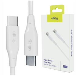 Allity Cablu de date si incarcare Allity AUC-02 USB-C to USB-C 100W 2m Alb (5906667550283)