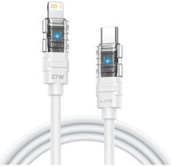 Lito Cablu de Date Fast cu Mufe Type-C, Lightning, 27W - Lito Liquid Silicone Mechanical (LD05) - White (KF2355209) - vexio