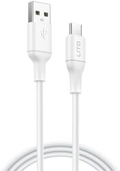 Lito Cablu de Date cu Mufe USB, Type-C, 1m - (LD06) - White (KF2338105) - vexio
