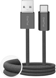 PURO Kabel Puro Fabrik 2.0 10W USB-A - USB-C w oplocie 1, 5 m - ciemnozielony (PUCAC10WFABK415MTDGR) - vexio