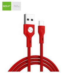 GOLF Cablu USB la micro USB Golf CD Leather 3A ROSU GC-60m - PM1 (A0112760) - vexio