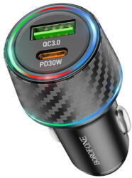BOROFONE USB-C + USB-A QC3.0 PD 48W Negru (KF2357244) - vexio