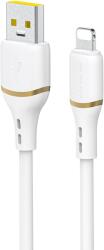 Dudao L25L USB-A - Lightning Cable 1m 30W with Soft Silicone Braid - White (L25L white) - vexio