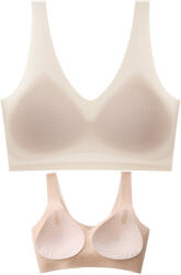 Linovit Sutien invizibil fără cusaturi, Linovit®, cu cupe fine, material respirabil si antibacterian, uscare rapida, Bej - Beige, XXL (D2XXL)