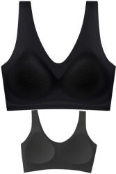 Linovit Sutien invizibil fără cusaturi, Linovit®, cu cupe fine, material respirabil si antibacterian, uscare rapida, Negru - Black, M (D3M)