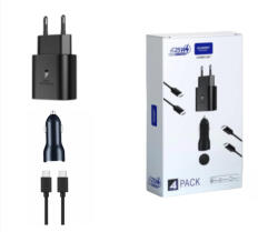 quandes Set 4 accesorii pentru samsung s20, s21, Incarcator PD USB-C 25W, 2 Cablu incarcare USB-C-C 3A, Incarcator Auto USB-C, QUANDES®