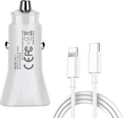Apple Incarcator auto Apple, adaptor auto 20 W si cablu de date USB-C la Lightning, 1m, Alb, TCL-BBL4481