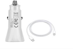 quandes Set Incarcator Auto USB-C 20W pentru iPhone 14/13pro/13proMax/12 pro max cu cablu date 2m 37w