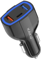  Incarcator auto cu incarcare rapida Qualcomm Quick Charge 3.0, 20W, cu 2 porturi USB si 1 port Type-C, Negru