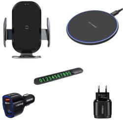 QUANDE Set 5 buc, Incarcator auto fast wireless chargers, 15W, QUANDEXL, Automatic SMART sensor, negru