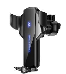 quandes Suport auto cu incarcator wireless QuandeQ12, Senzor Inteligent, Fast Charger, 15 W, fixare in grila de ventilatie, universal Android si iOS - Negru