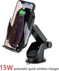E-smartgadget Suport Wireless Telefon Masina, QI 15W, pentru iPhone Xs, Xsmax, , Telefon incarcare rapida fara fir, +Incarcator auto fast 12v, 3, 5A