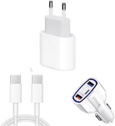 quandes Pachet, Incarcator Fast Charge 20W USB-C compatibil pentru iPhone 15pro, 15 Pro Max, Cablu de date 2m Type-C-C 67w, Adaptor fast auto 7A/35w