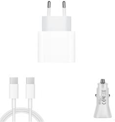 quandes Pachet, Incarcator Fast Charge 20W pentru iPhone 15pro, 15 Pro Max, Cablu de date 2m USB-C - C 67w, Adaptor auto USB-C, 20W, QUANDES®